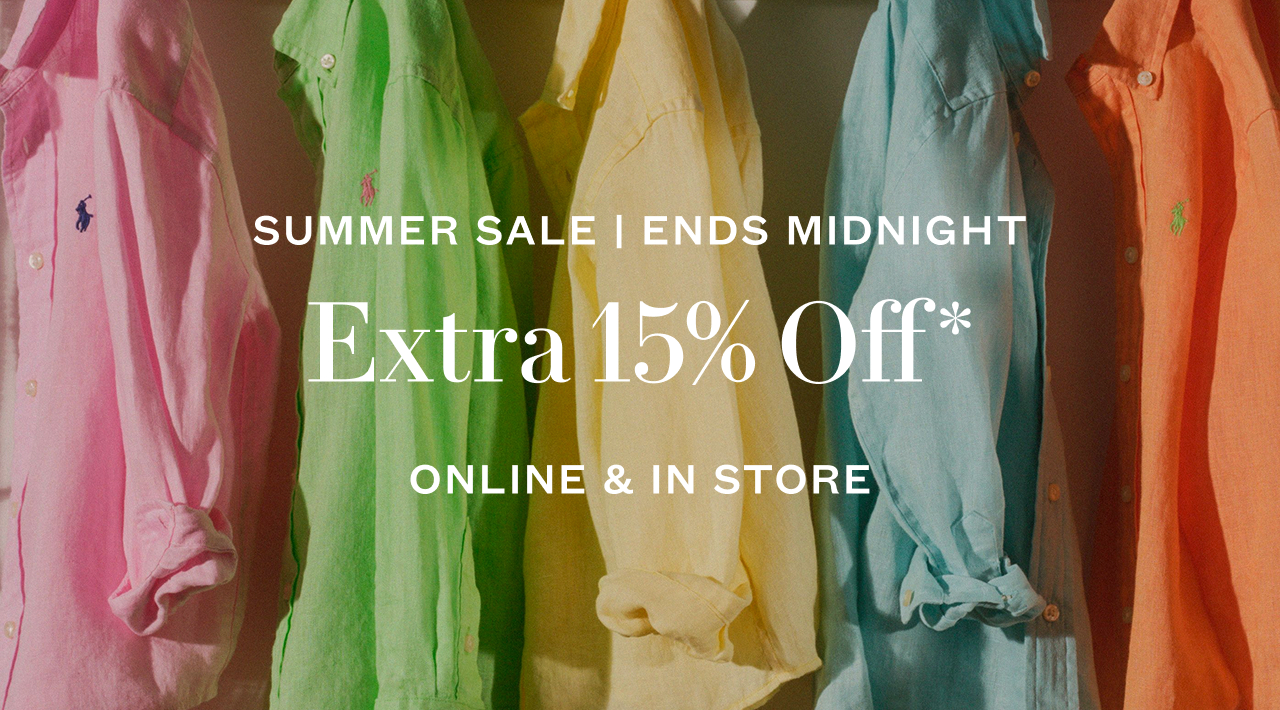 SUMMER SALE Ends Midnight - UP TO 50% OFF + EXTRA 15%*