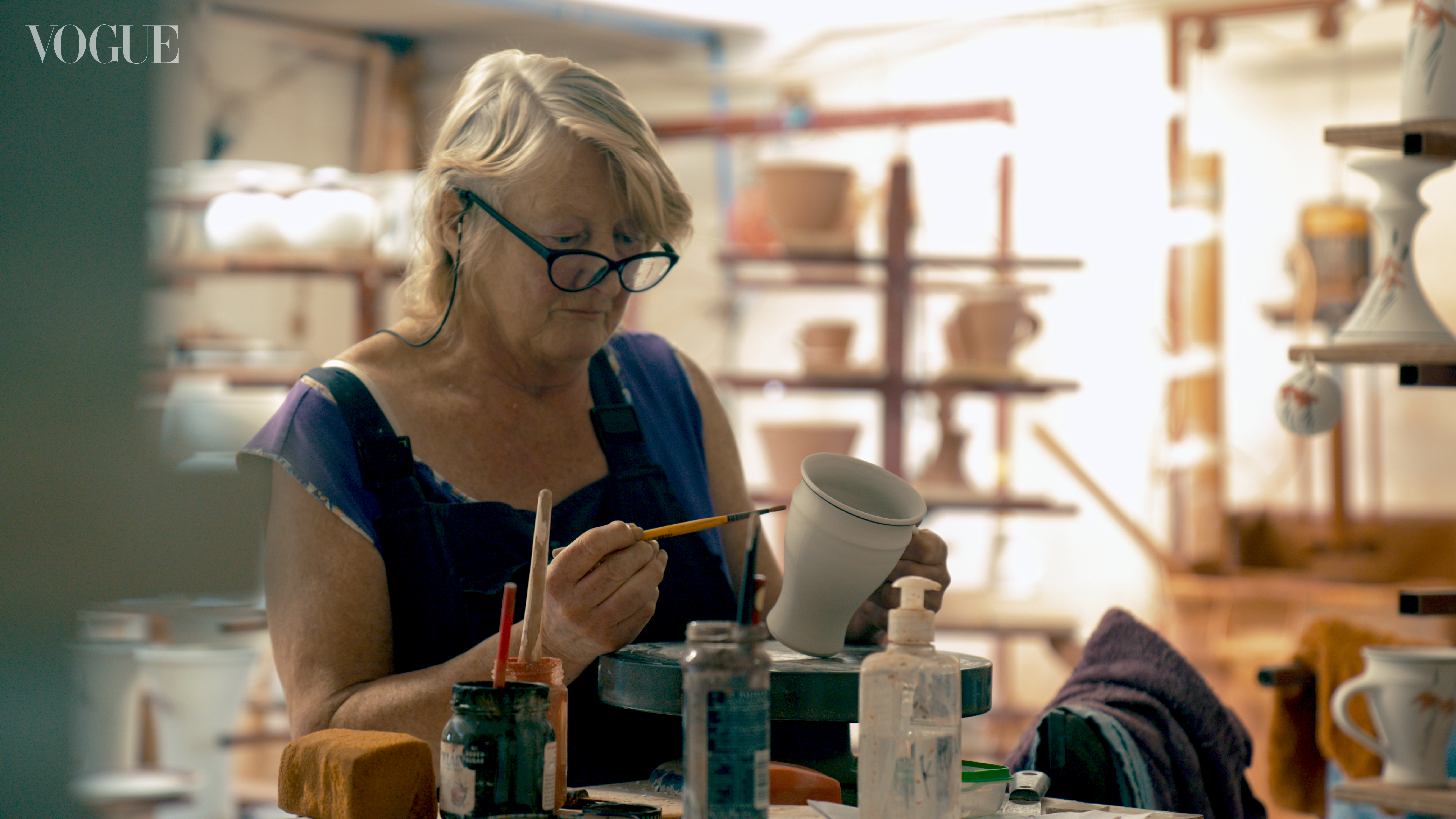 woman painting irish craft